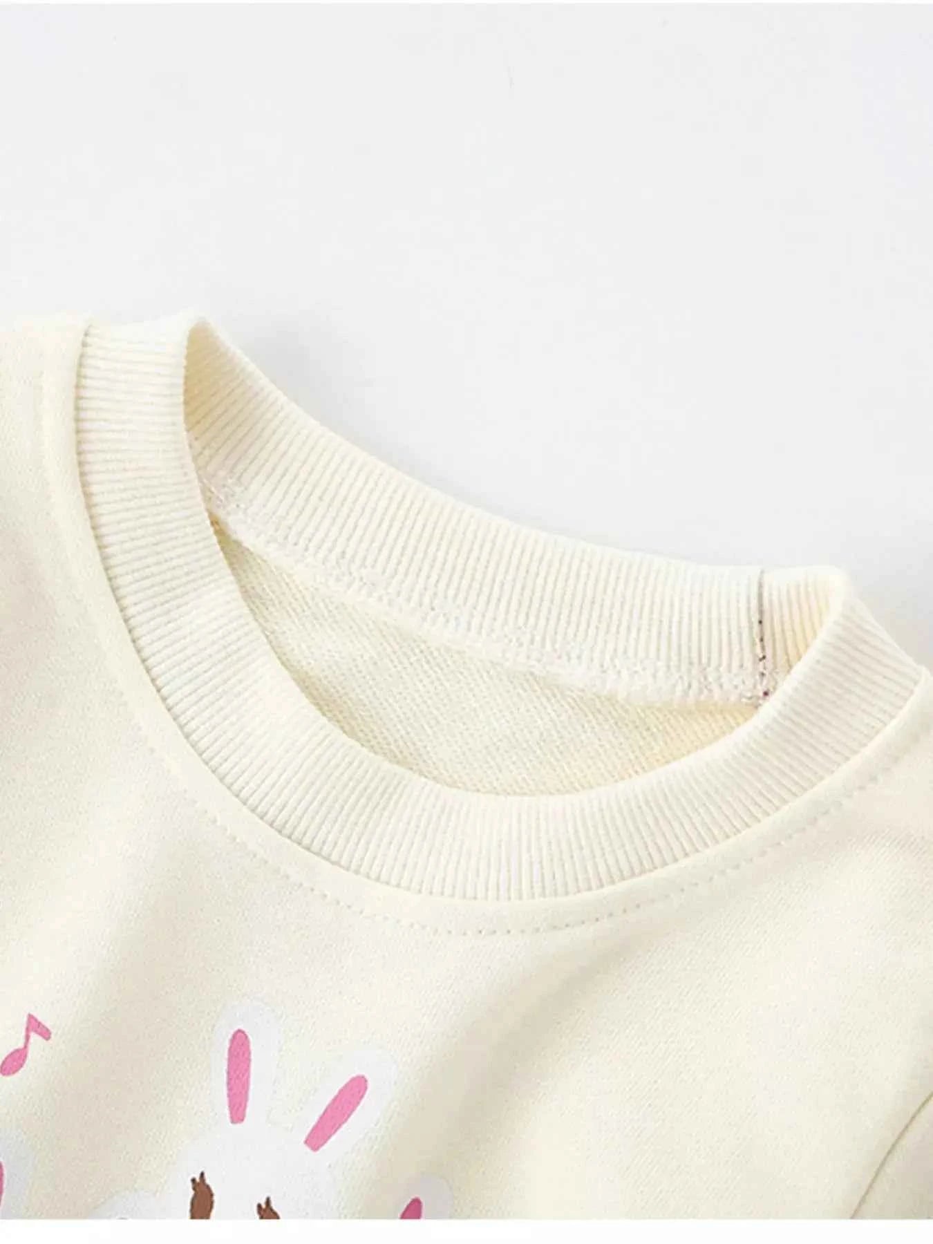 Children's Cute Rabbit Piano Crew Neck Sweatshirt