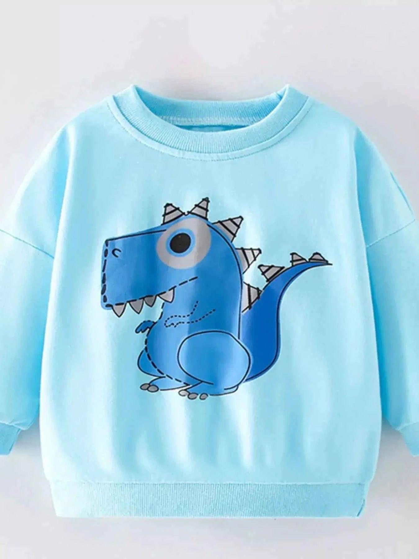 Children's Dinosaur Graphic Crew Neck Sweatshirt