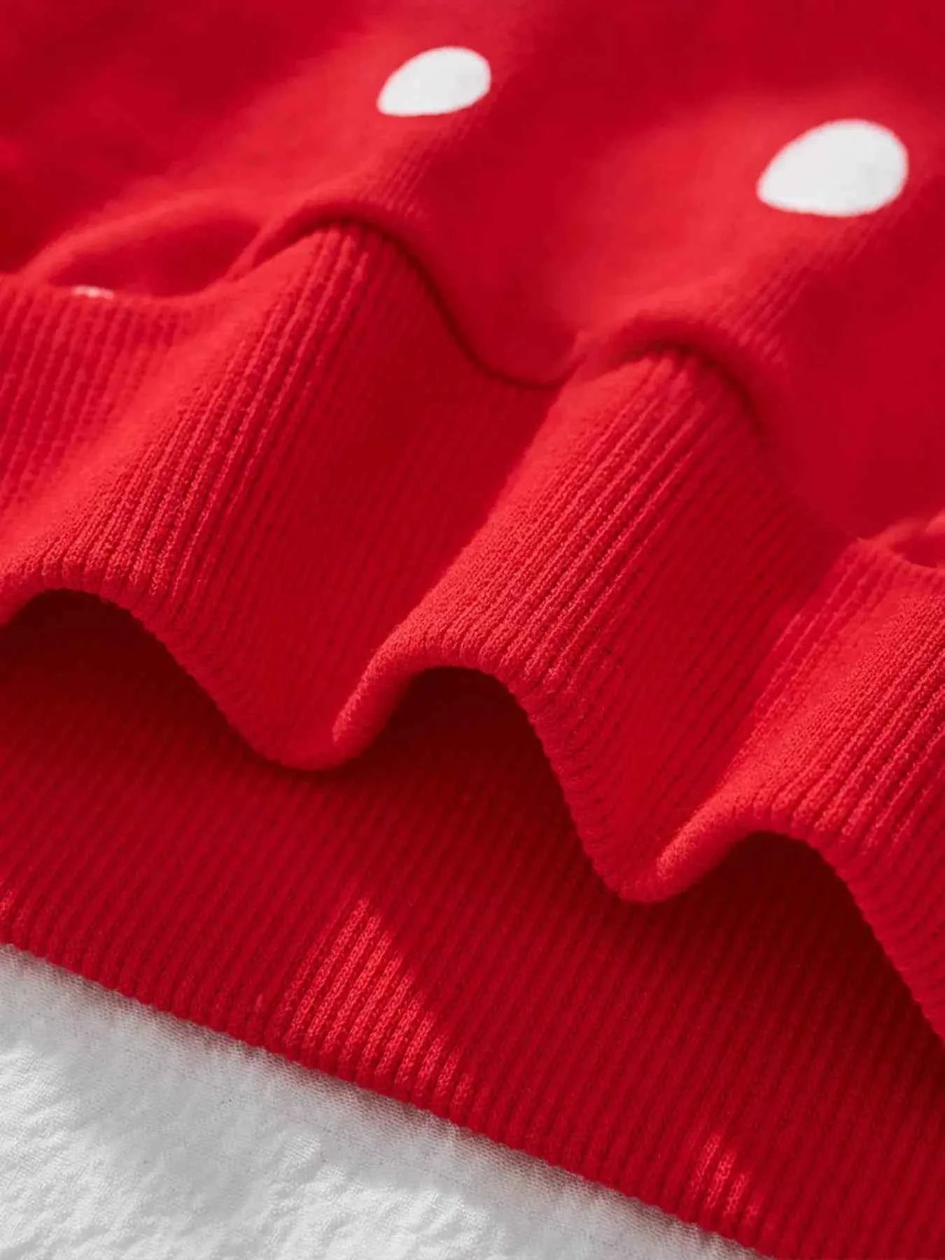 Children's Polka Dot Cartoon Graphic Crew Neck Sweatshirt