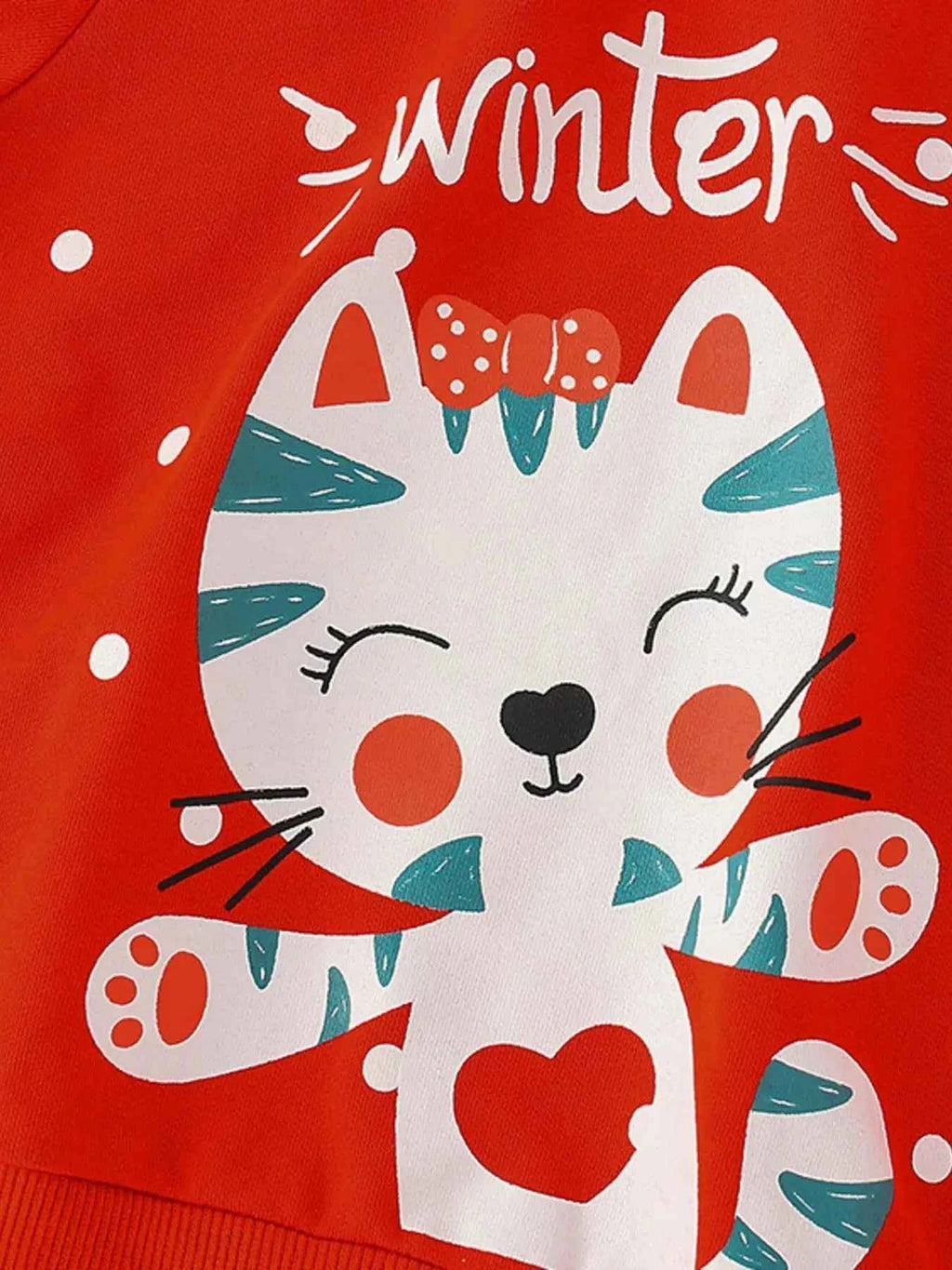 Children's Cute Cat Crew Neck Sweatshirt