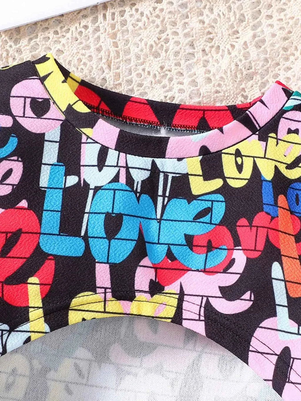 Children's Colorful Geometric Print Top & Jumpsuit Set