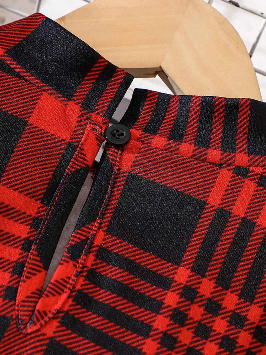 Children's Plaid Print Long Sleeve Dress