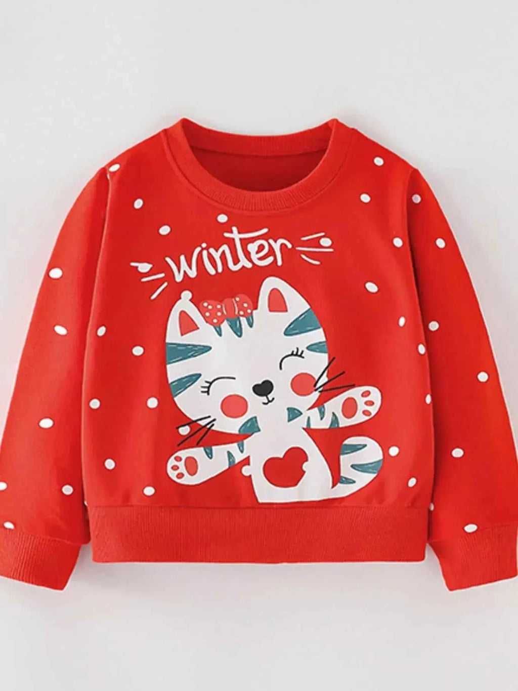 Children's Cute Cat Crew Neck Sweatshirt
