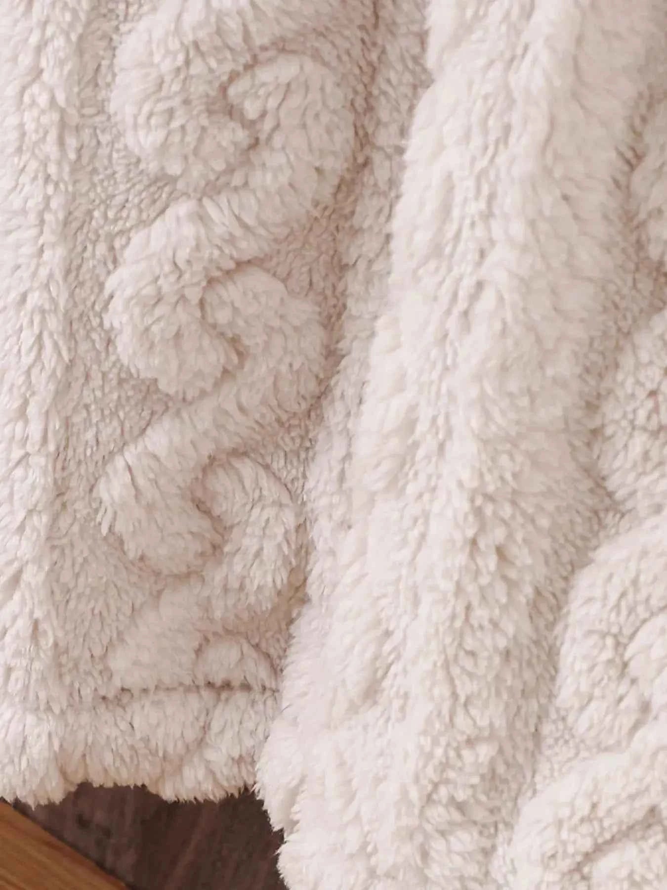 Children's Cozy Textured Double-Breasted Outerwear