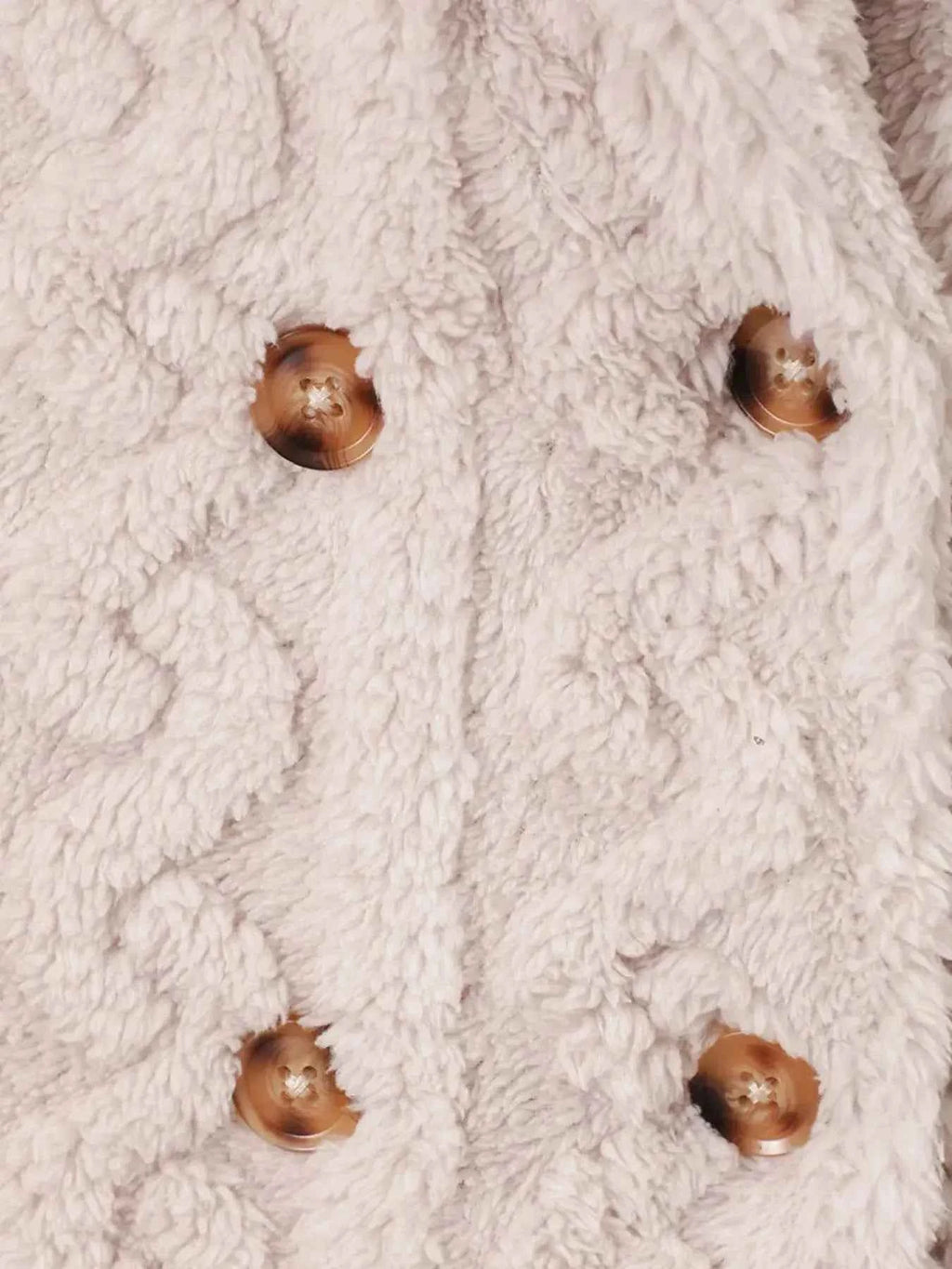 Children's Cozy Textured Double-Breasted Outerwear