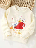Children's Cute Rabbit Piano Crew Neck Sweatshirt