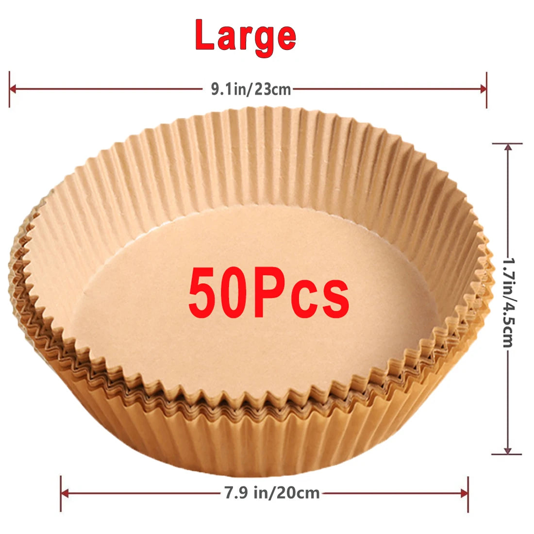 Air Fryer Paper 100pcs Disposable Air Frying Baking Paper Round Square Air Fryer Liners Baking Paper Air Fryer Accessories 50pcs - Triple D lifestyle & beauty 2