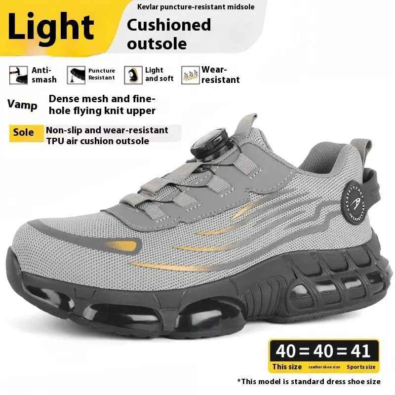 Anti-smash And Anti-puncture Safe Flyknit Work Shoes