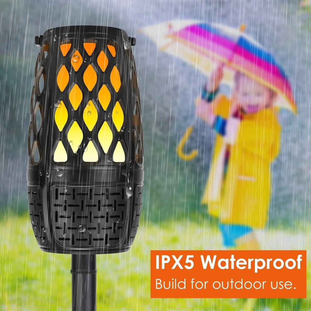 1Pc 4 In 1 Wireless 5.3 Outdoor Speaker IPX5 Waterproof Patio Speaker LED Flame Speaker With 3 Flame Light Modes Hook Stake Wall Mount Holder Sync Up To 1,00 Speakers
