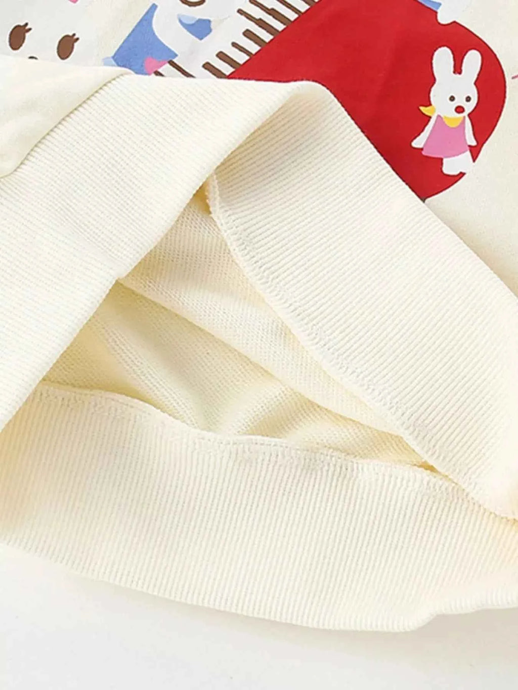 Children's Cute Rabbit Piano Crew Neck Sweatshirt