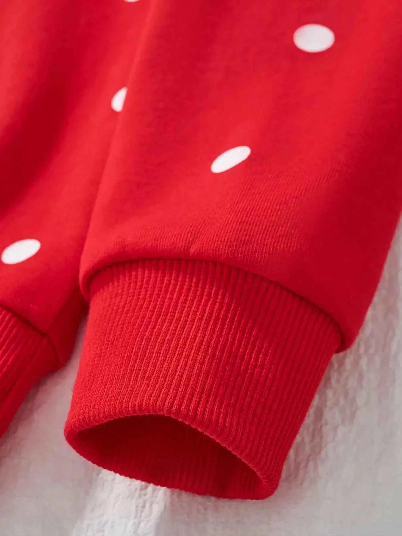 Children's Polka Dot Cartoon Graphic Crew Neck Sweatshirt