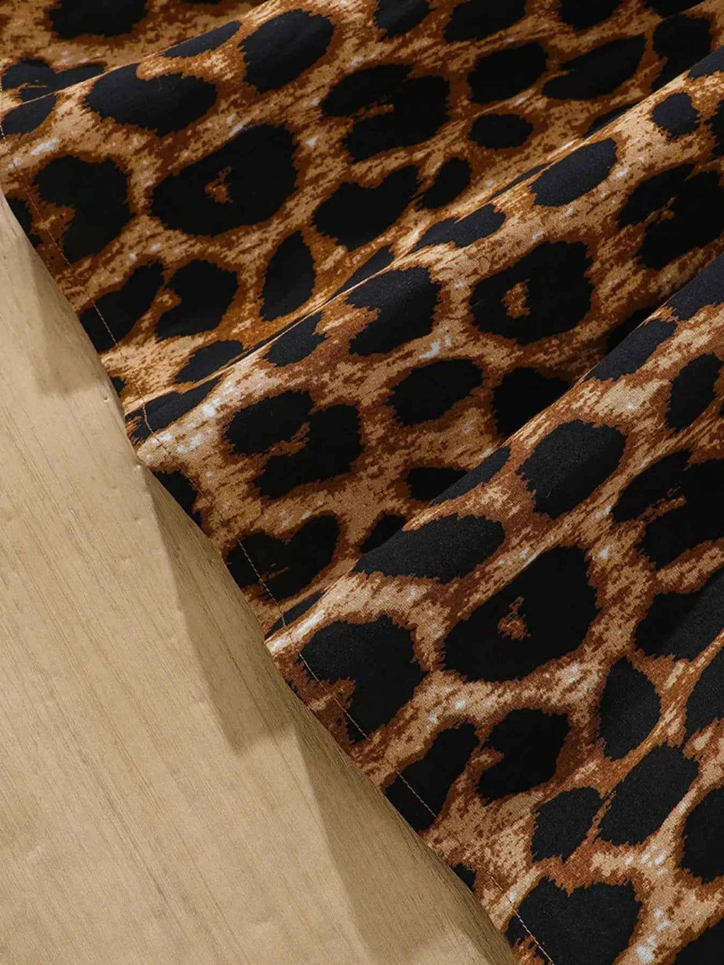 Children's Leopard Print Ruffle Collar Long Sleeve Dress