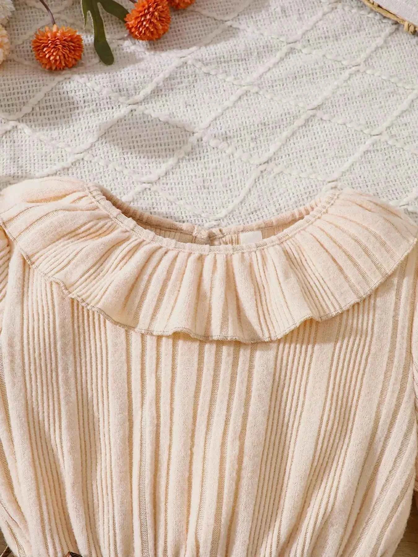 Children's Leopard Print Ruffle Collar Long Sleeve Dress